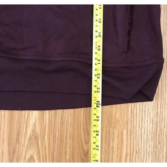 Danskin Long Sleeve Top XL Dark Purple Plum Womens Funnelneck Lightweight - Picture 2 of 6